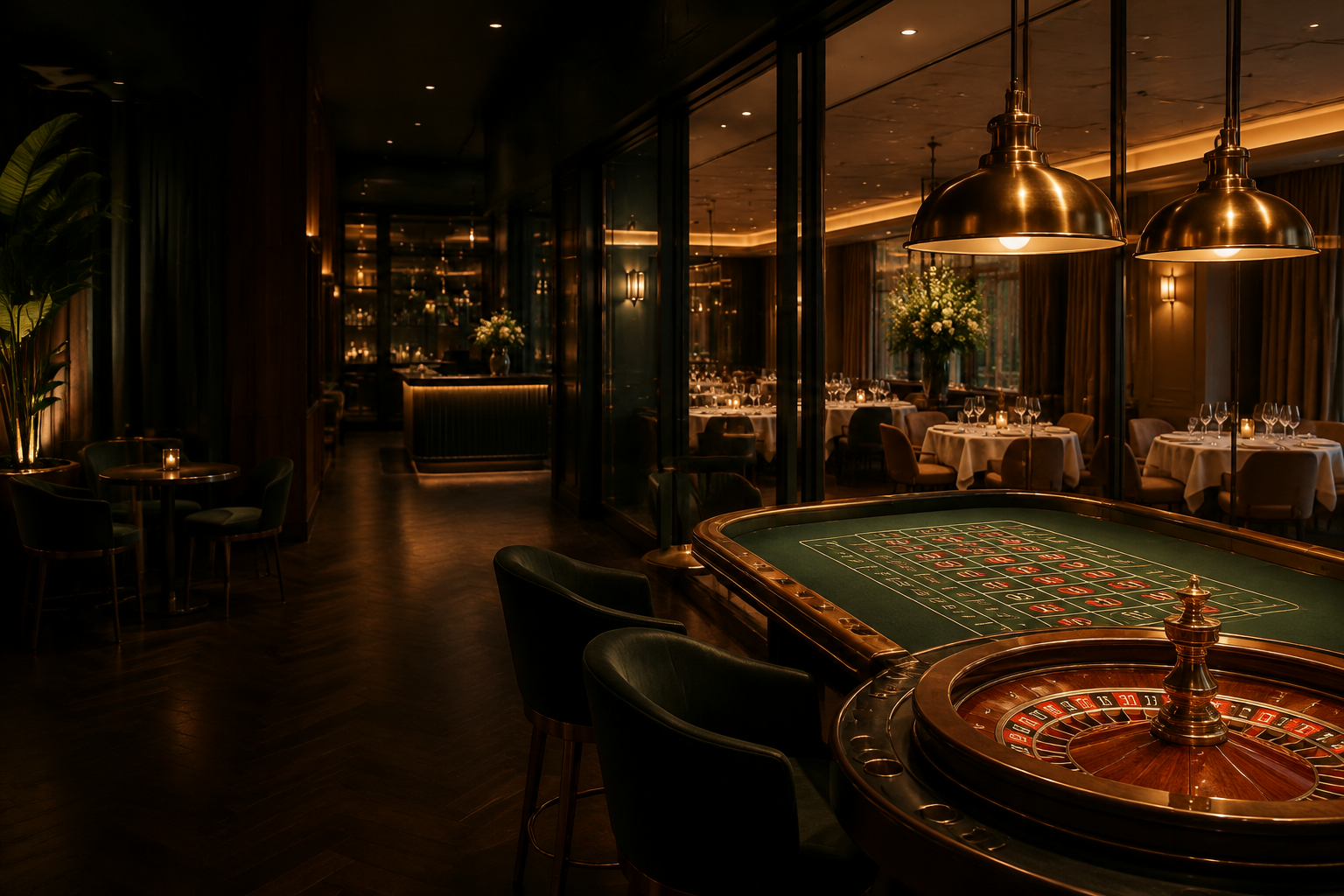 Casinozaal met roulettetafel